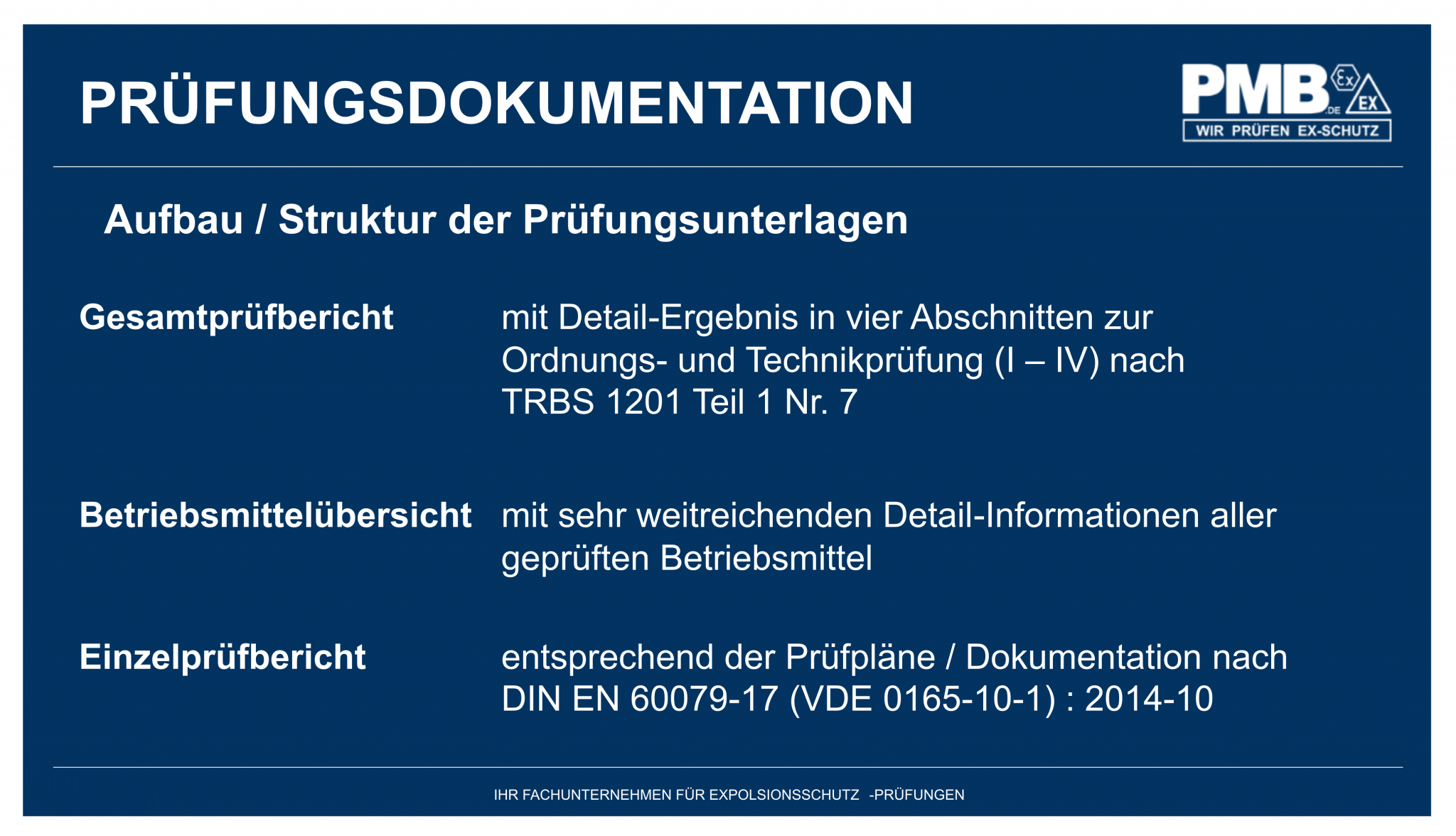 Explosionsschutz Prüfungen | PMB - Wir prüfen Ex-Schutz