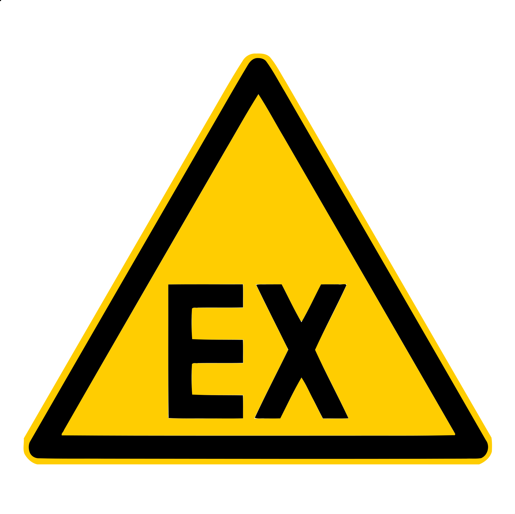 Warnschild D-W021 - Warnung vor explosionsfähiger Atmosphäre - Verwendung in Ex-Zonen / Ex-Bereichen